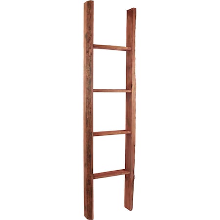 Ekena Millwork 15"W x 60"H x 3 1/2"D Vintage Farmhouse 4 Rung Ladder, Barnwood Decor Collection, Salvage Red DECR015X060X04LDRRD